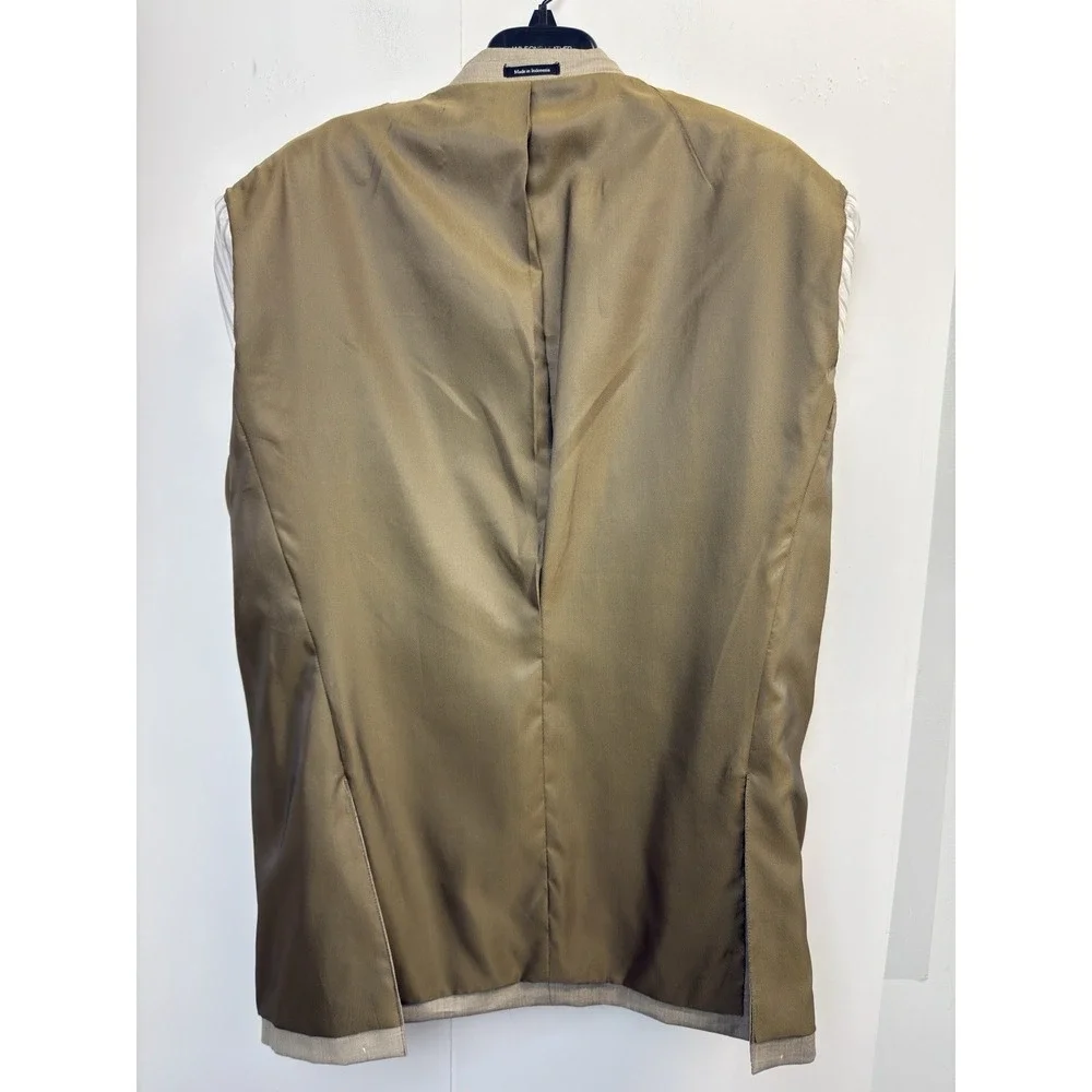 Pronto Uomo‎ Sport Coat Jacket Mens 46L Light Brown Wool Blazer 2 Button